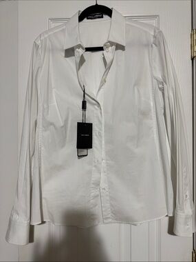 Dolce & Gabbana White Button-Down Women's Shirt